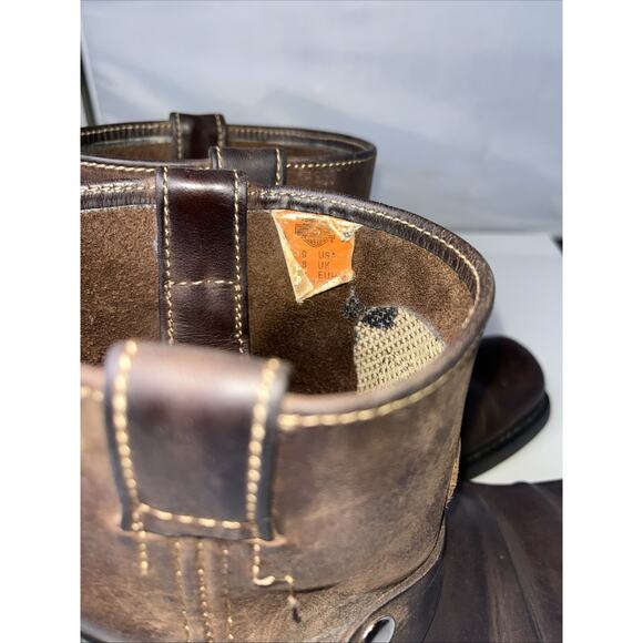 VNT Harley Davidson Harness Riding Boots Genuine Leather Square Toe Ankle Sz 9 - Picture 9 of 13